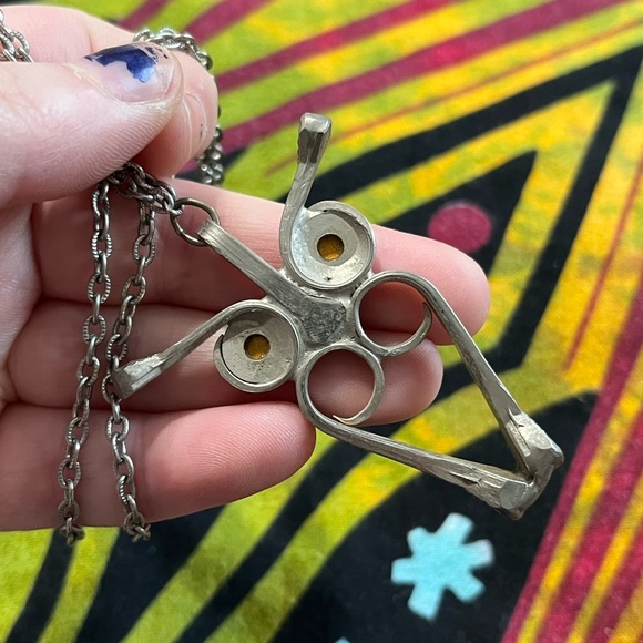 VTG Whimsigoth Artisan Made Owl Silver Tone Metal Costume Jewelry Necklace - Picture 4 of 6